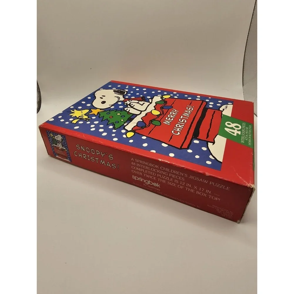 Vintage Springbok Peanuts Snoopy's Christmas Jigsaw Puzzle 48 Piece Hallmark